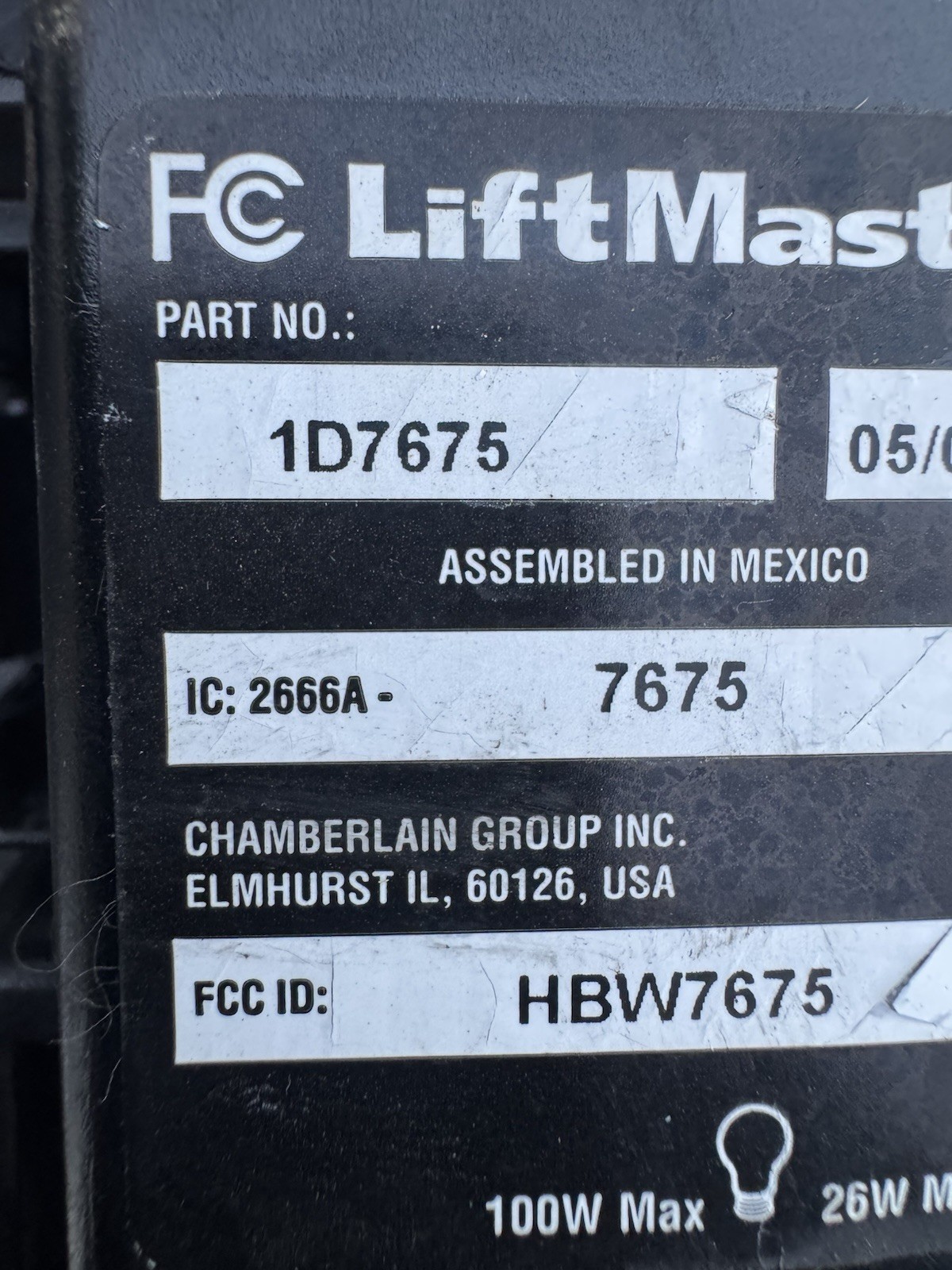 LIFTMASTER CHAMBERLAIN Garage Door Motor Logic Board 014D1211A From Part# 1D7675