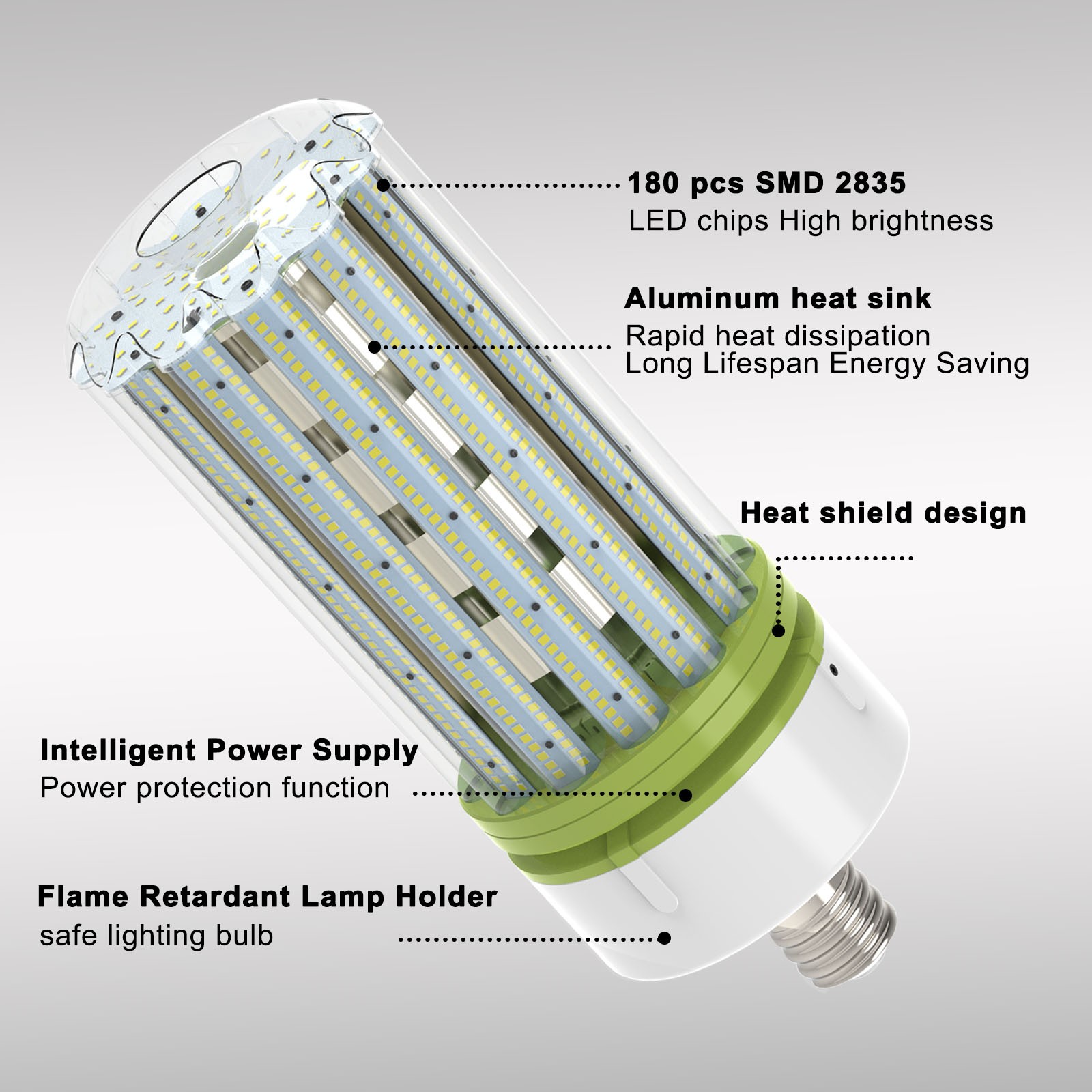 60W 8400lm LED Light Bulbs 5000K Daylight Home Workshop Energy Efficient E26 E27