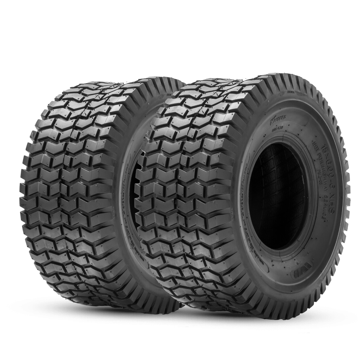 Set 4 15×6.00-6 20×8.00-8 Turf Lawn Mower Tires 15x6x6 Front 20x8x8 Rear 4 Ply