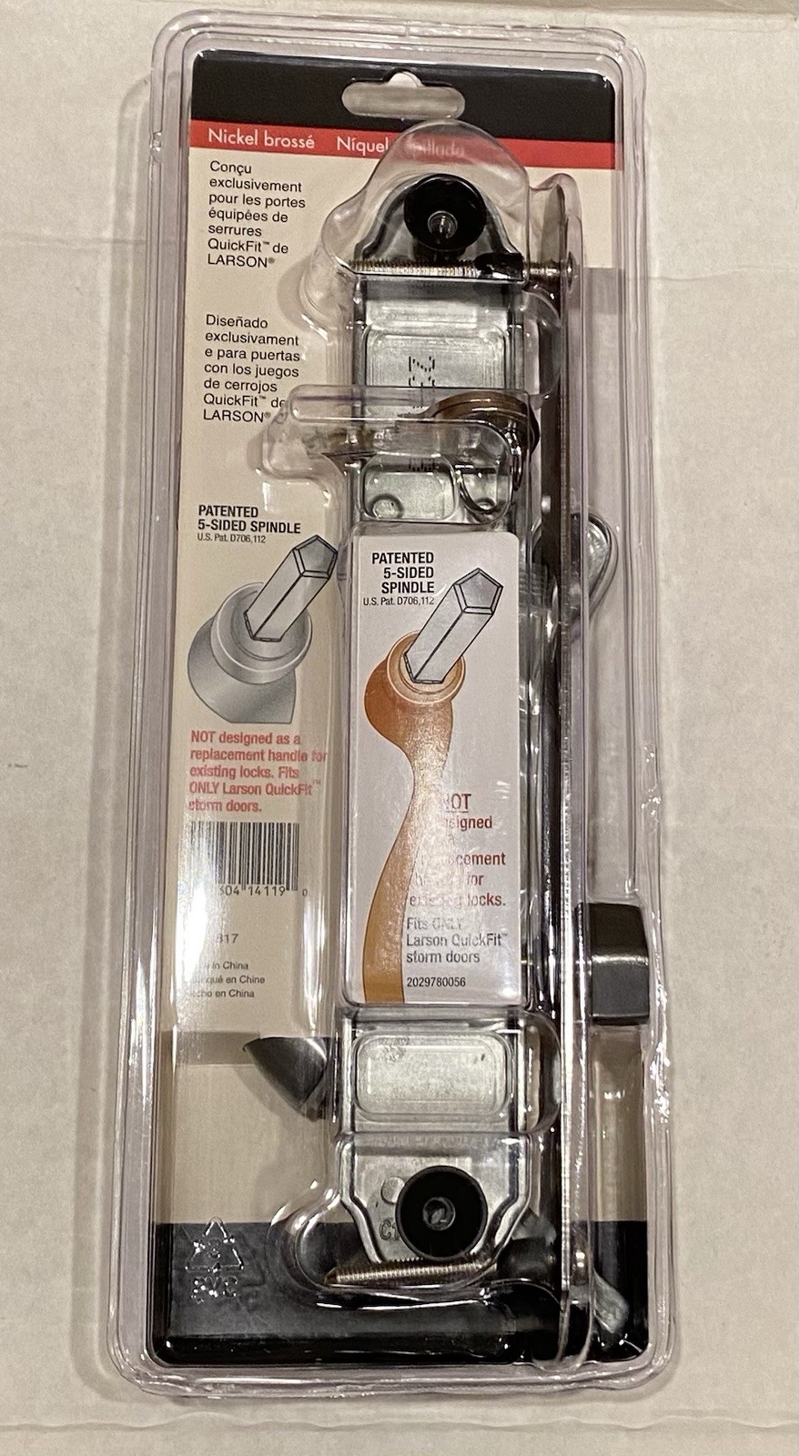 Larson Quickfit Handle Set- Brushed Nickel