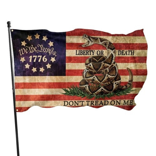 Dont Tread On Me Flag We The People Flag 3×5 Ft 1776 Retro American Polyester