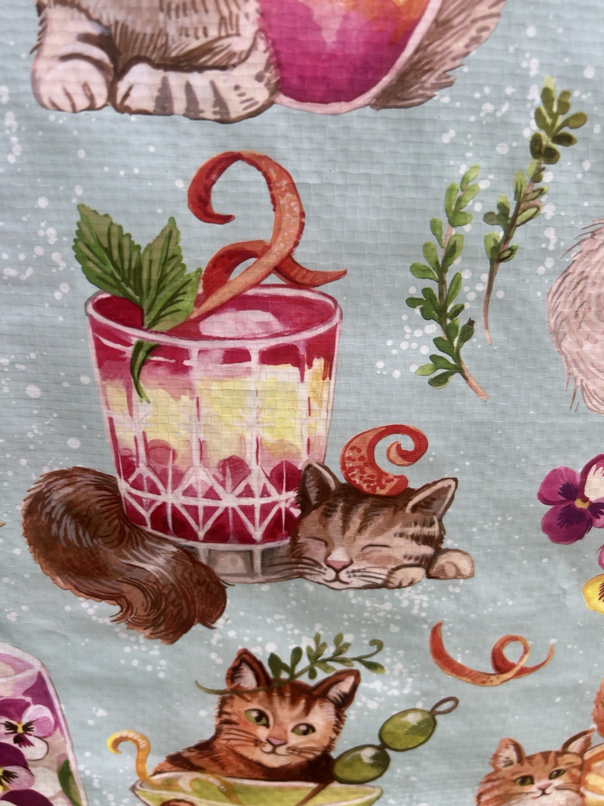 TJX Reusable Large Shopping Grocery Bag Tote CATS & COCKTAILS🍹 🍸