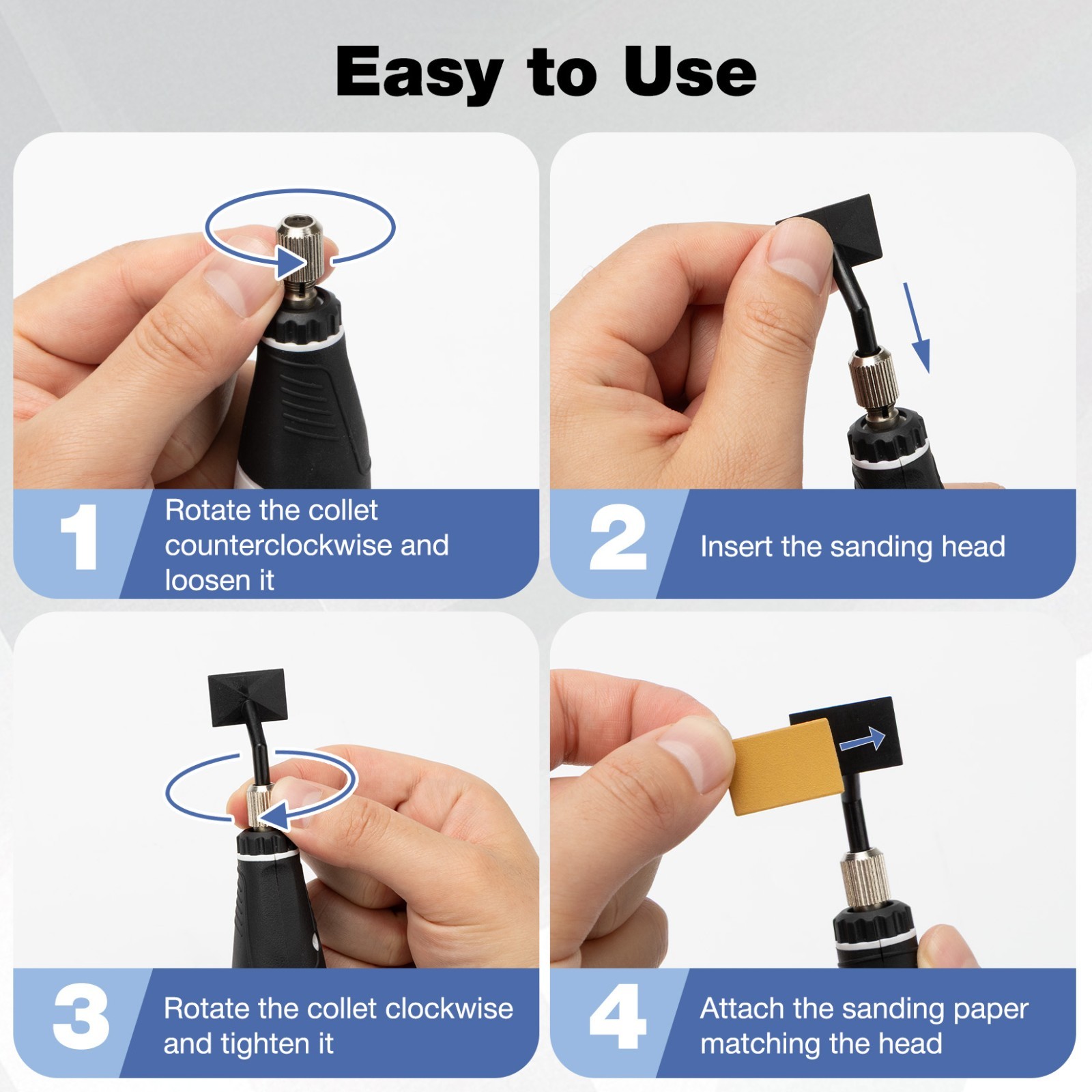 SHALL Mini Rotary Tool Detail Sander Grinder Small Grinding Pen Set 12V