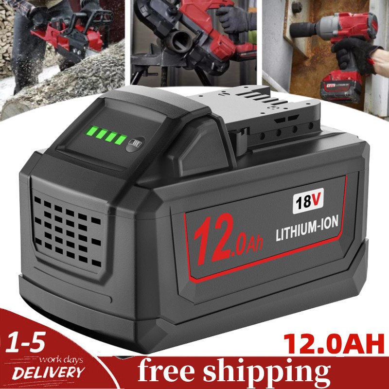 12Ah Battery For Milwaukee For M18 Lithium 48-11-1860 48-11-1812/ Dual Charger