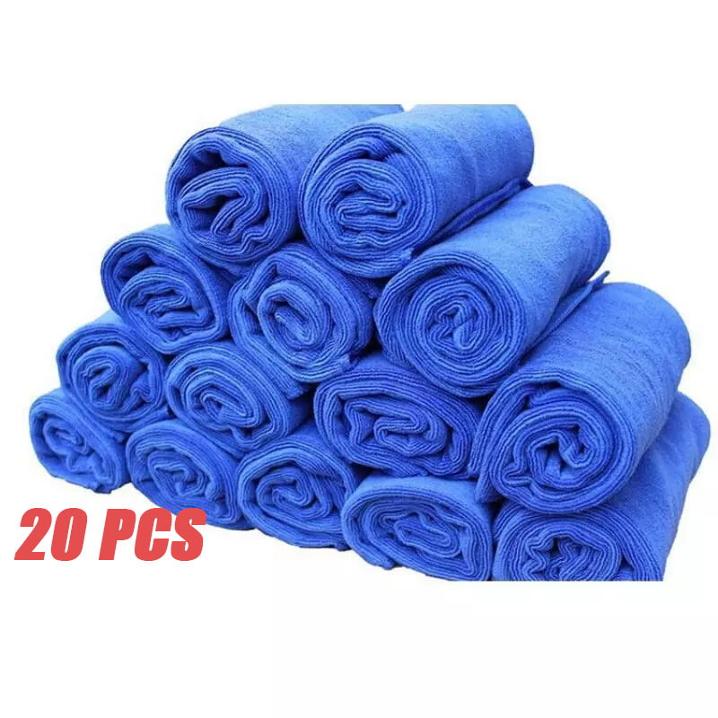 20-40Pcs Microfiber Cleaning Cloth No-Scratch Rag Car Polishing Detailing Towel