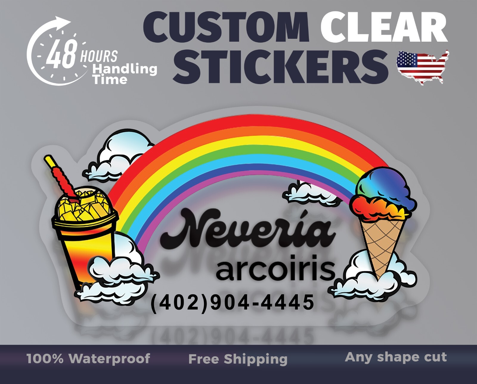 custom clear stickers with logo waterproof clear sticker white on clear label