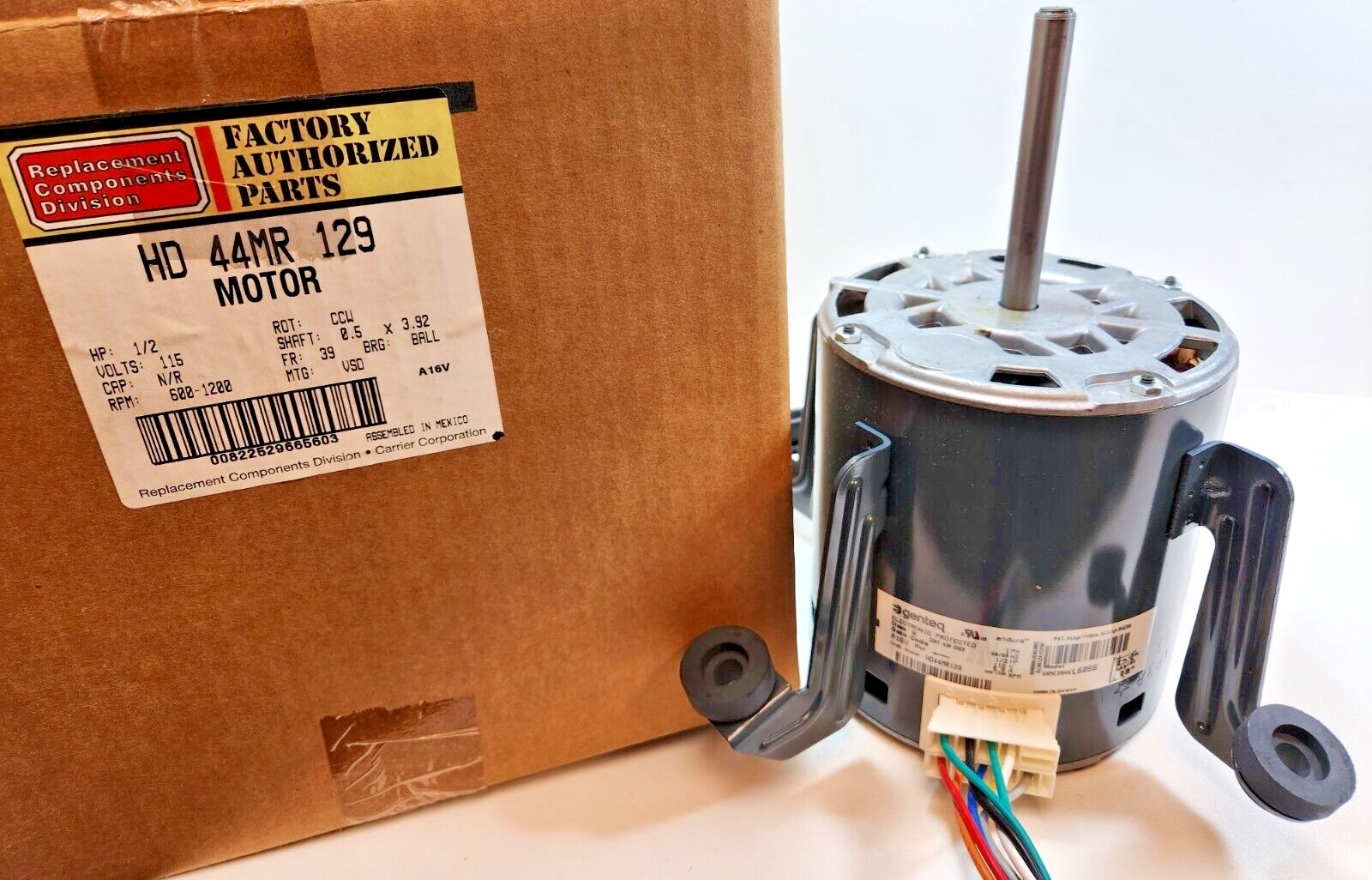 Carrier, Bryant, Payne Blower motor HD44MR129 1ph, 1/2hp, 115v, CCW-LE