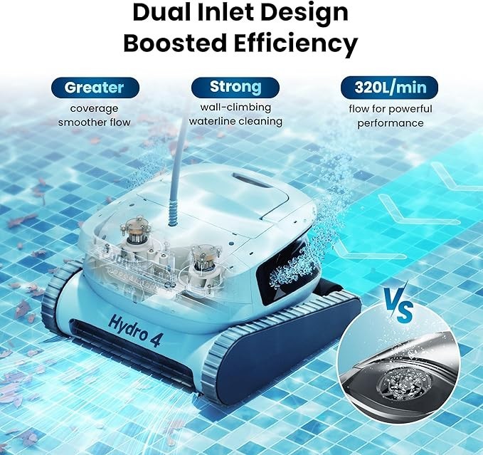 Poolmate Hydro 4 Inground Pool Vacuum Cleaner 50ft Corded for Floor, Wall Clean