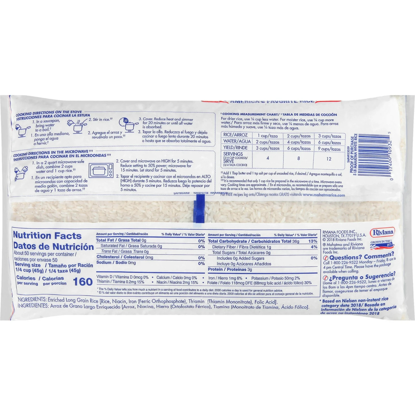 (2 Pack) Mahatma Enriched White Rice, Extra Long Grain Rice, 5 Lb Bag…