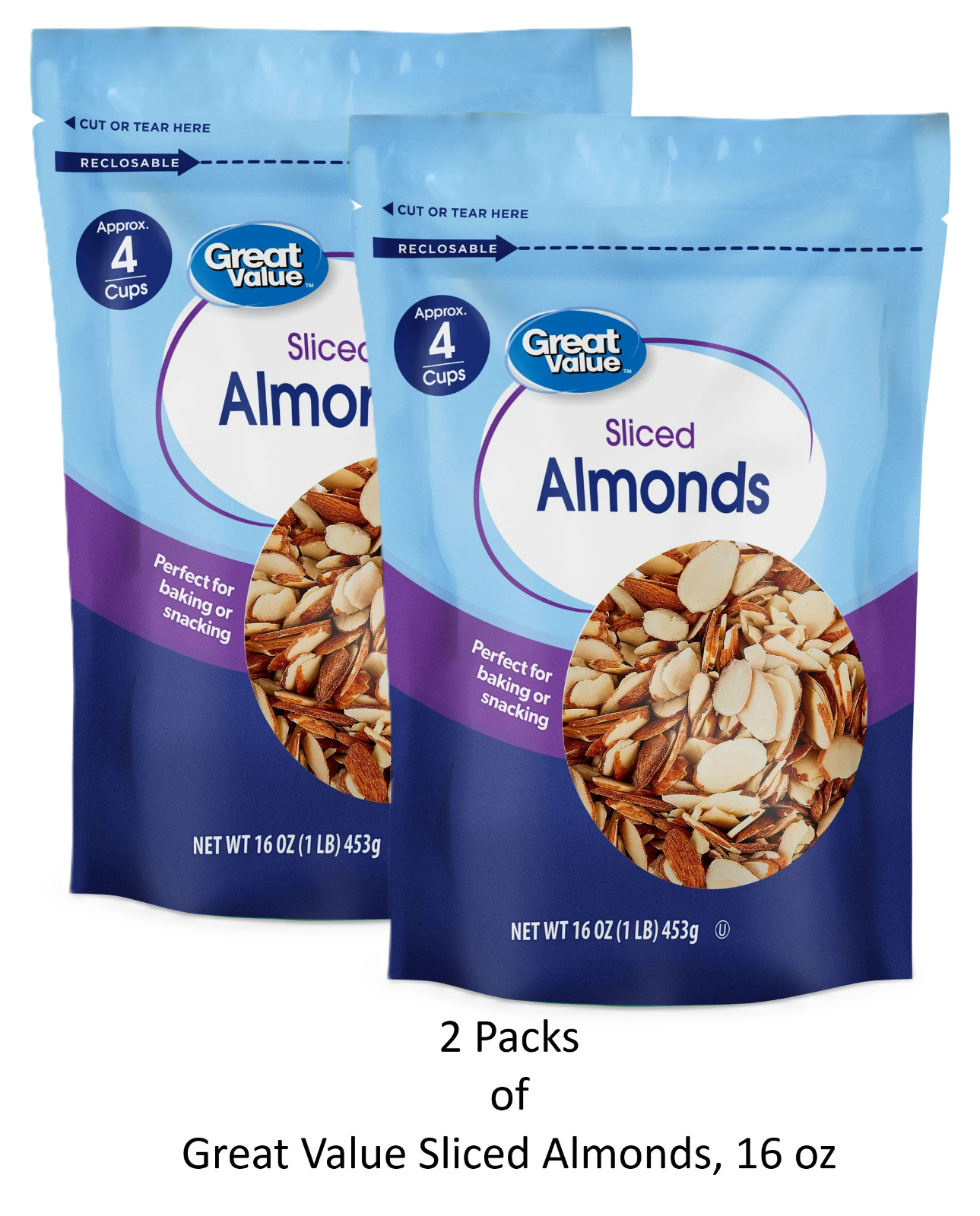 Great Value Sliced Almonds, 16 oz (2 Packs)
