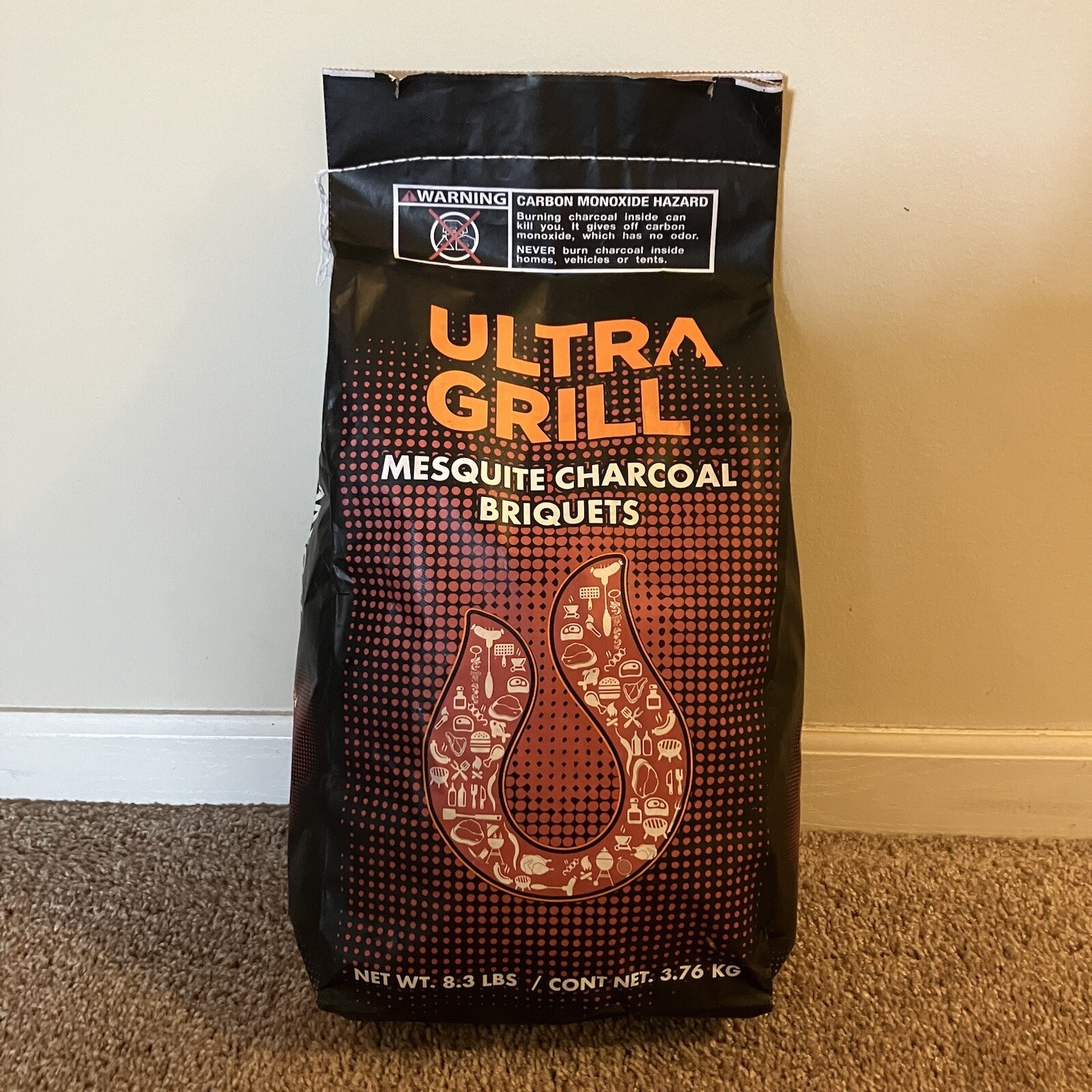 Ultra Grill 8.3 Lbs BBQ Smoker Charcoal Grilling Briquets Mesquite