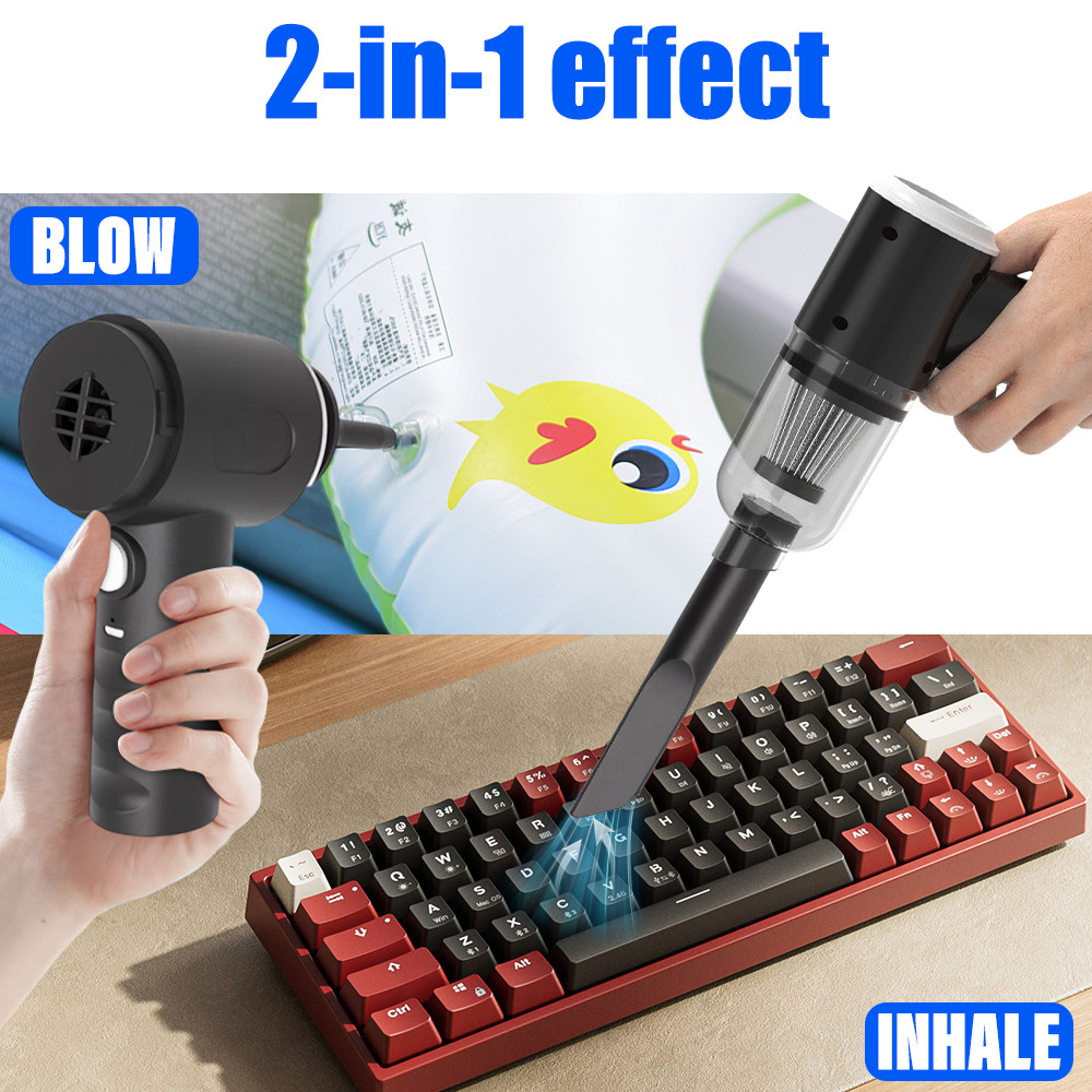 Cordless Electric Mini Air Duster Blower Vacuum Cleaner for PC Computer Car Home