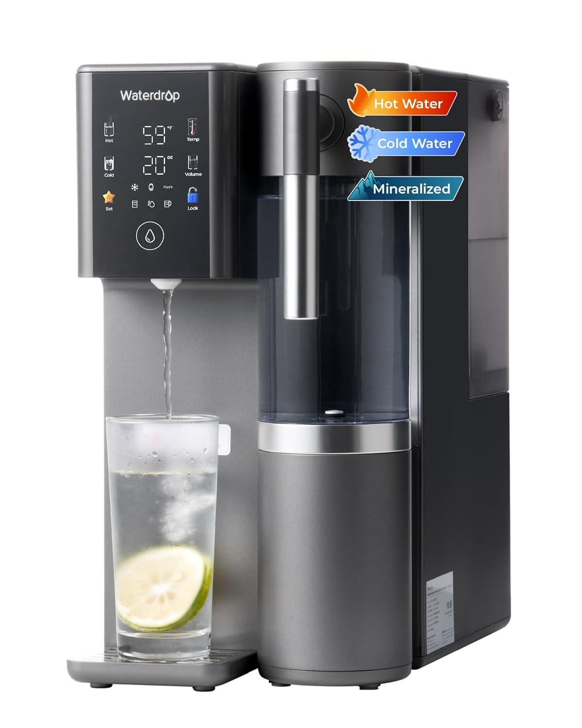 Waterdrop A2G Mineral Countertop Reverse Osmosis System, Hot and Cold RO System