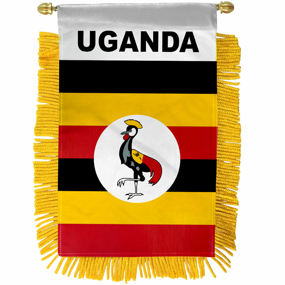 1 Dozen Uganda Mini Banners 4x6in Uganda Mirror Hanging Flag