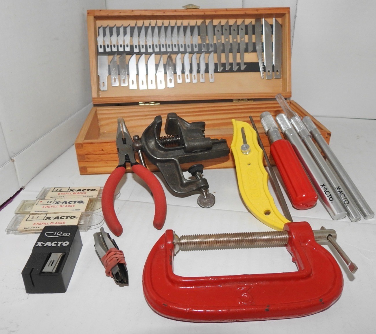 🎄🇺🇸CUSTOMIZED VINTAGE X-ACTO #86 KIT 1970s+PLIERS+ACRYLIC CUTTER+BONUS GIFTS