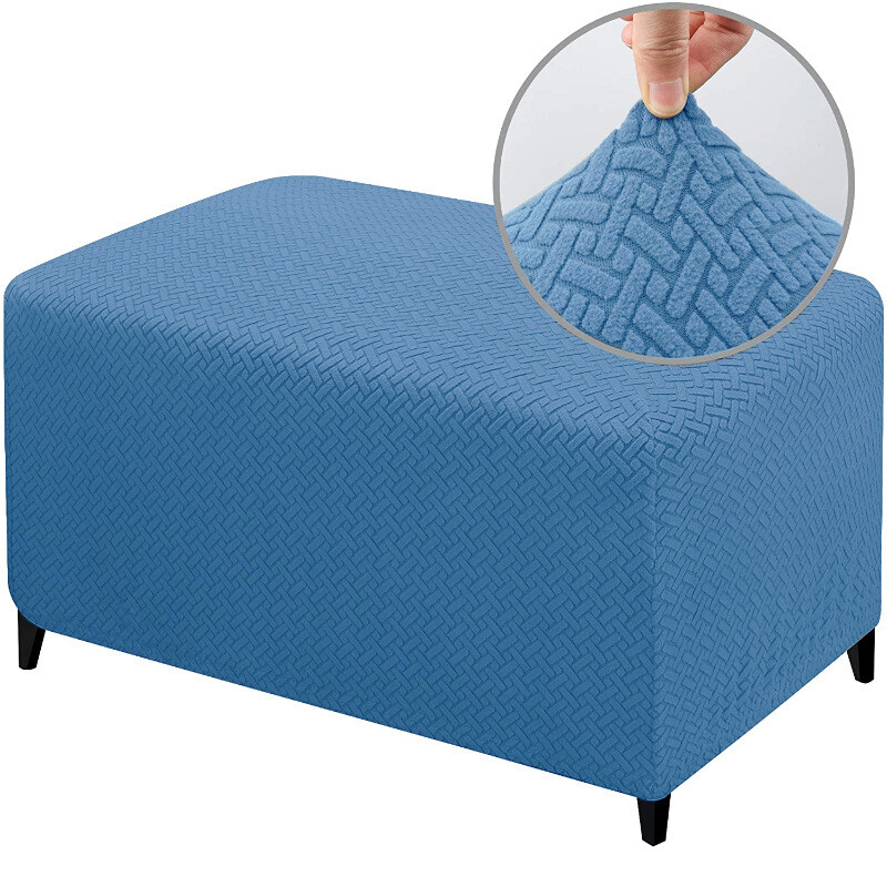 Elastic Stretch Rectangle Ottoman Cover Sofa Footstool Protector Slipcover 1pcs