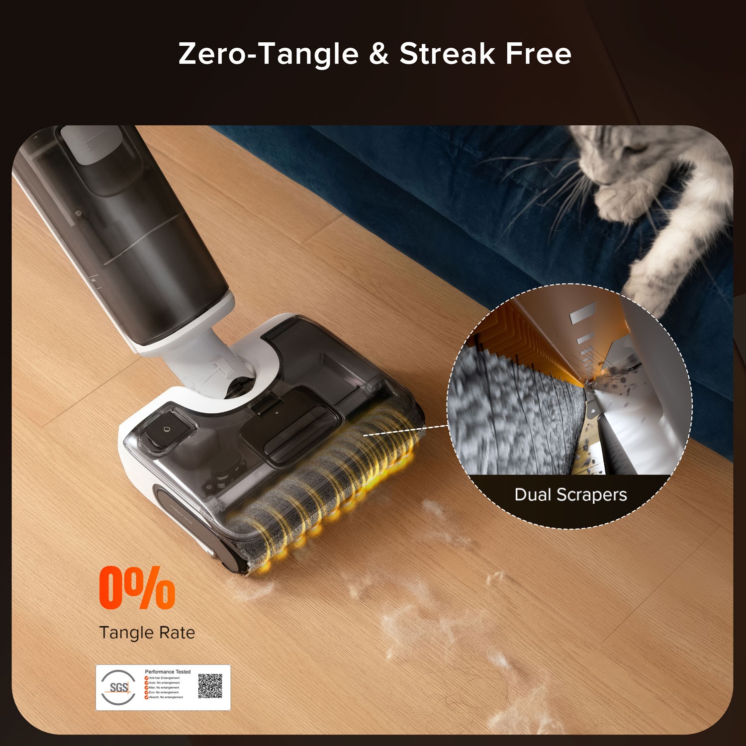 Roborock F25 GT Wet Dry Vacuum Cleaner & Mop, 20000Pa, Zero Tangle,180° Lie-Flat