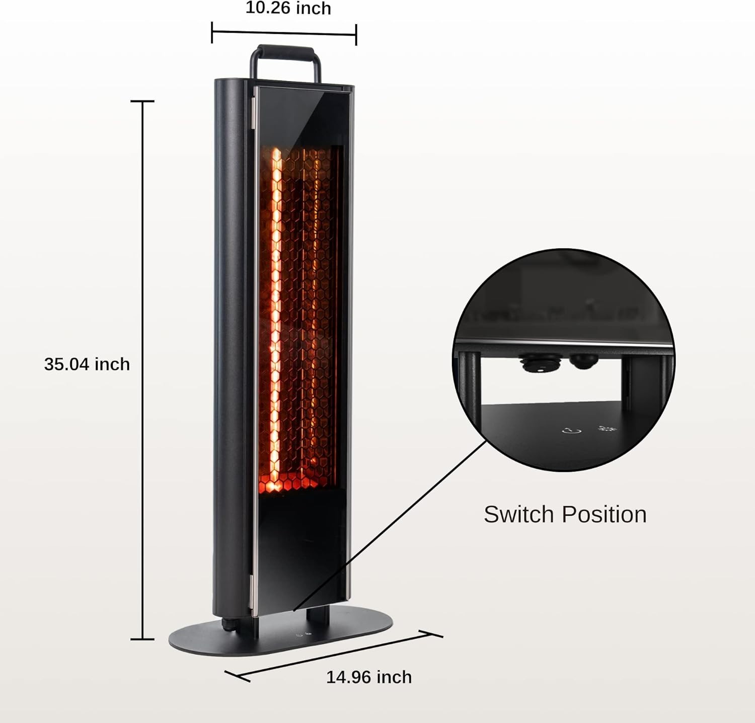 East Oak 1500W Under Table Electric Heater Portable Patio Safe Touch UTH22002