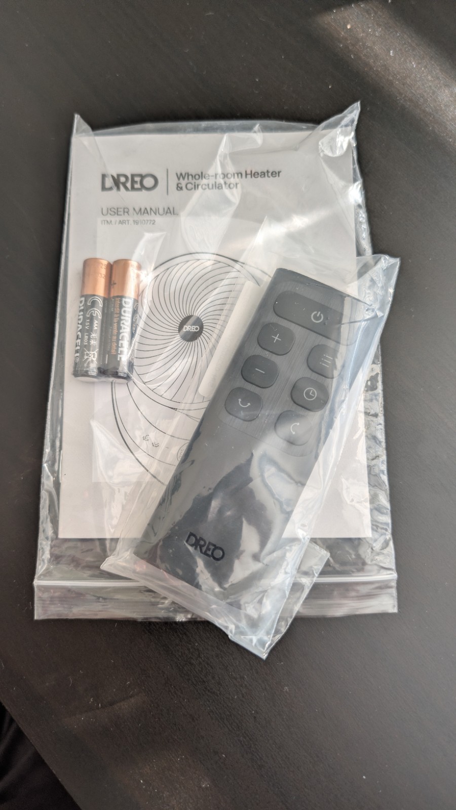 DREO WHOLE-ROOM HEATER & CIRCULATOR Remote Control with User Manual