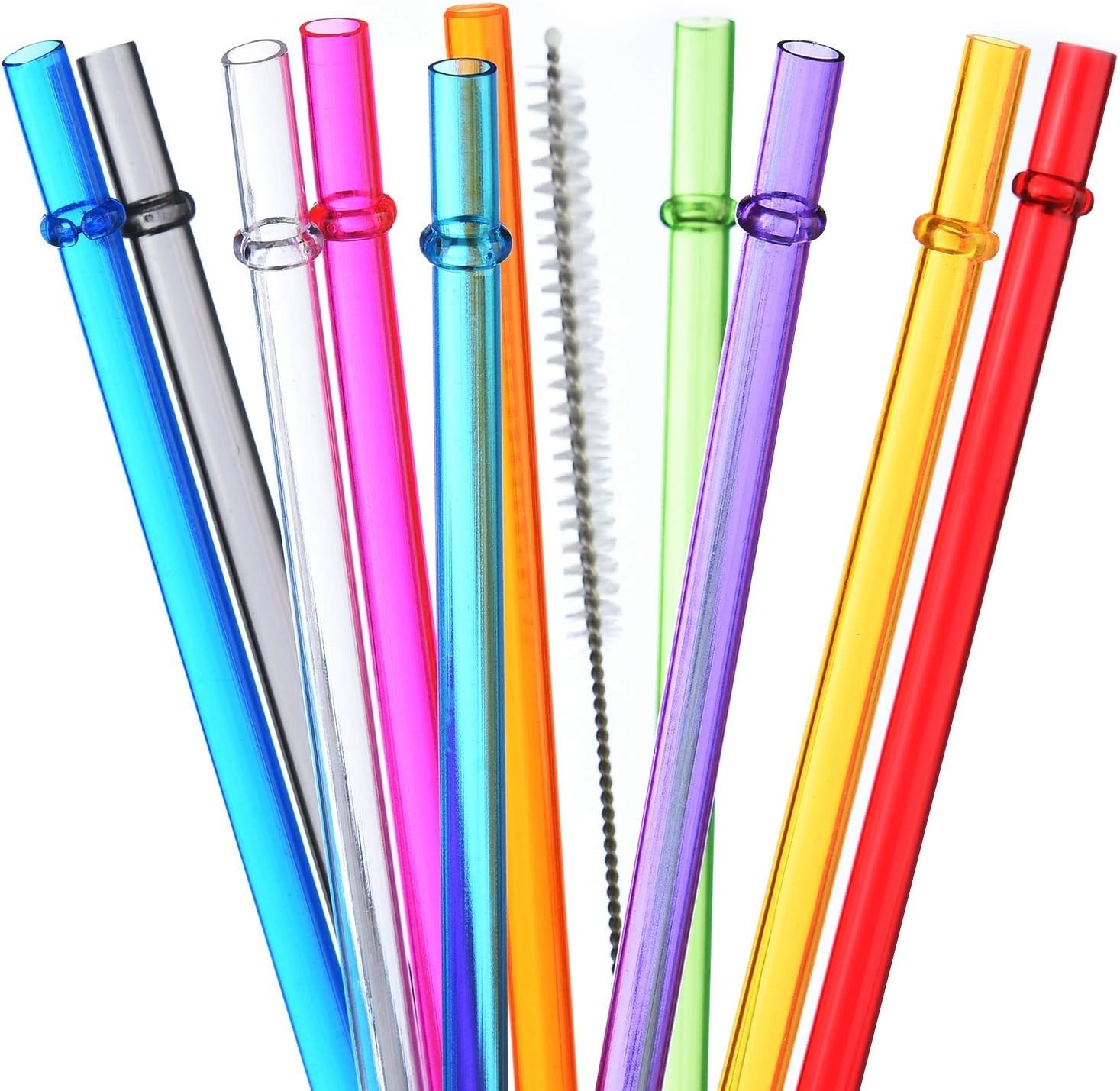 10.5in Rainbow Reusable Tritan Straws for 16/20/30oz Stanley YETI Tumblers NEW