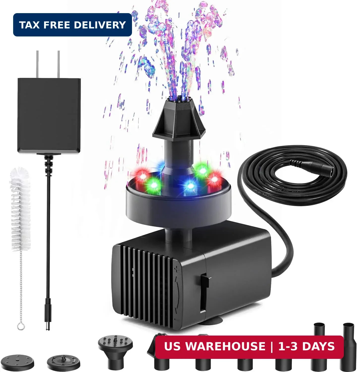 Jutai 24-Hours Working Bird Bath Fountains Electric, Adjustable Quiet Water Foun