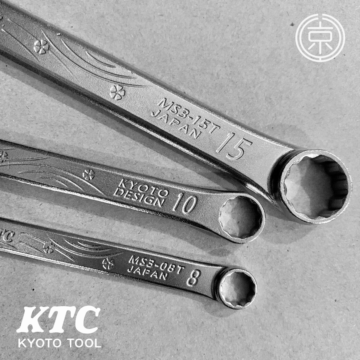 KTC Thin Combination Wrench 3pcs Complete Set 8/10/15mm Made in Japan