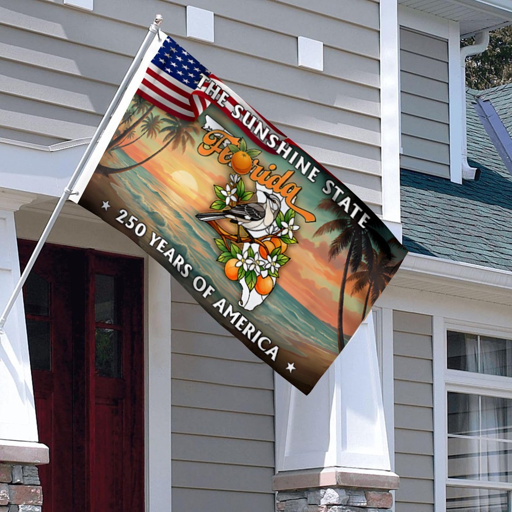 The Sunshine State Florida 250 Years patriotic Flag Banner 3x5Feet Party Decor
