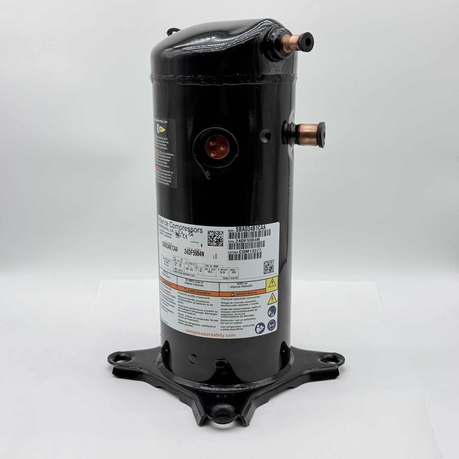 Copeland Alliance ZP34K6E-PFV 3 Ton R410A Replaces ZP34K6E-PFV-130 ZP34K5E-PFV