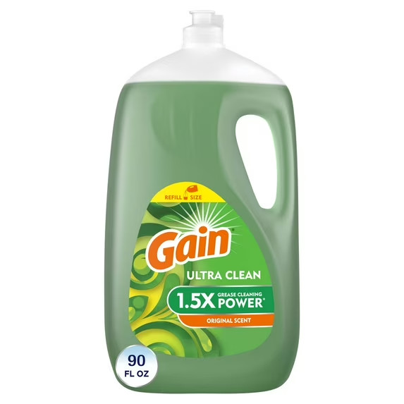 Gain Ultra Dishwashing Liquid Dish Soap Original Scent 90 fl oz Bulk Kitchen