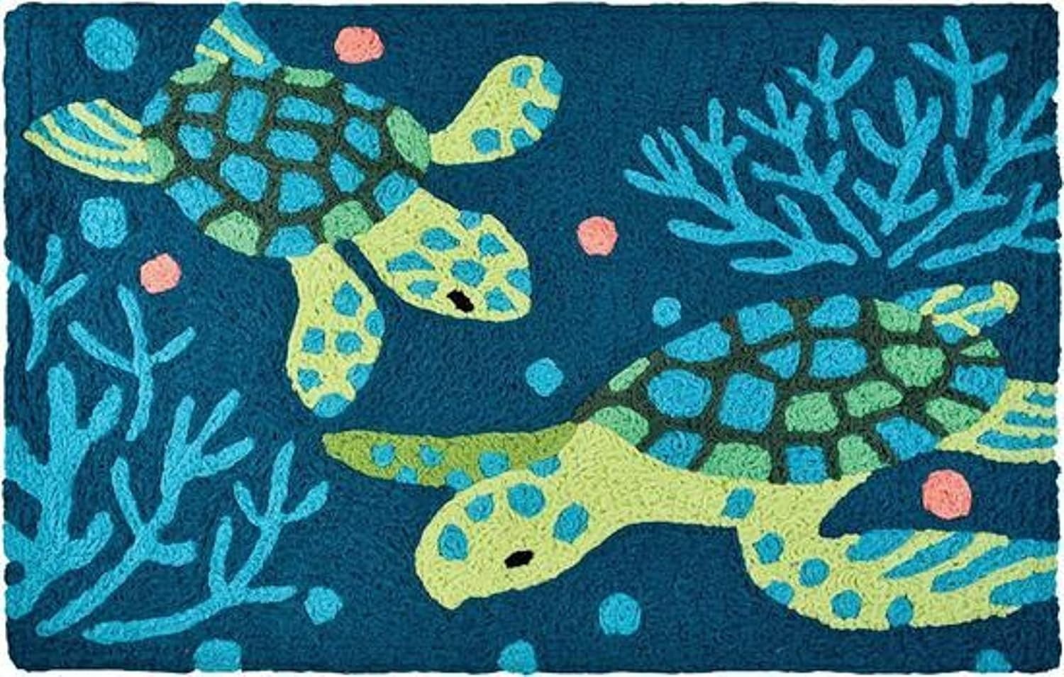 Jellybean Deep Sea Turtles Accent Rug 20×30 Machine Washable Indoor Outdoor