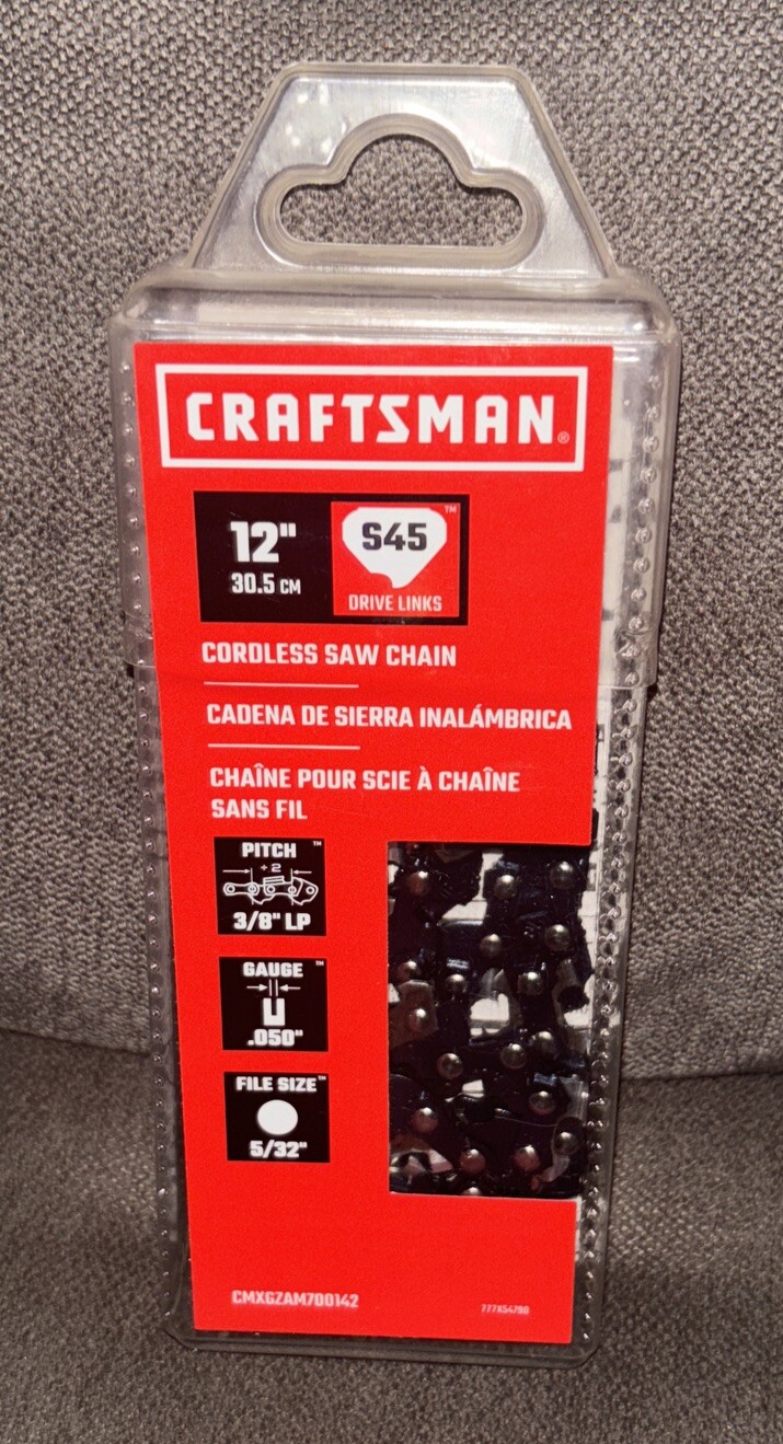 CRAFTSMAN⛓️45 Link Replacement Chainsaw Chain For 12-in 0.05-in Gauge 3/8”Pitch