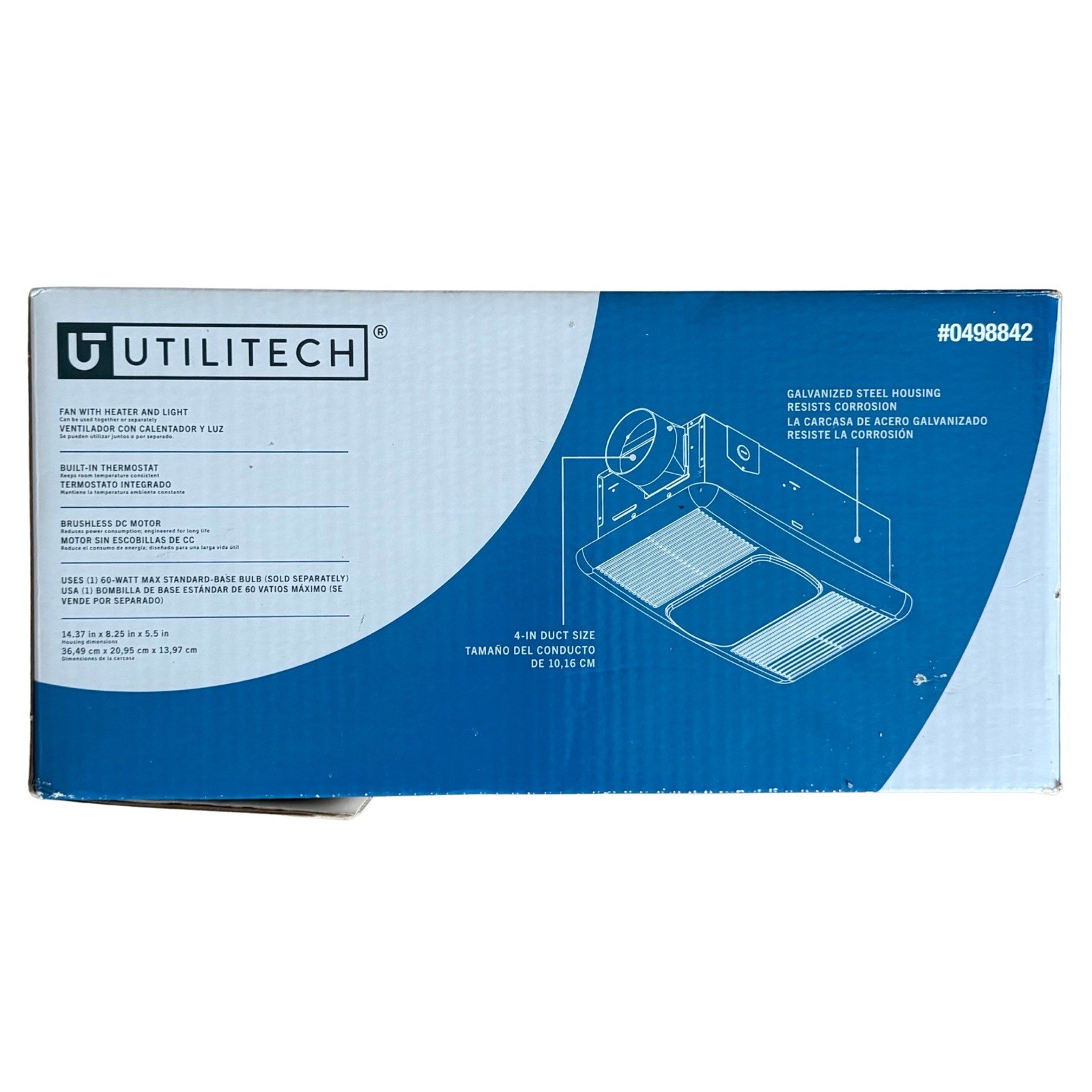 Utilitech Heater 1.5-Sone 80-CFM White Lighted Bathroom Fan/Heater #0498842