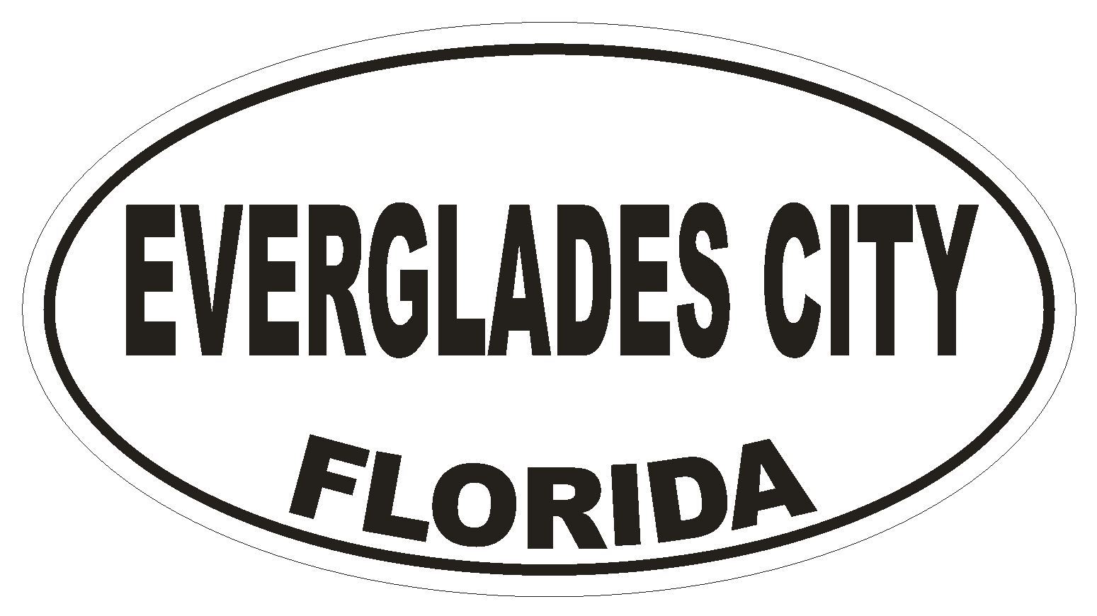 Everglades City Florida Oval Bumper Sticker or Helmet Sticker D2653 Euro Decal