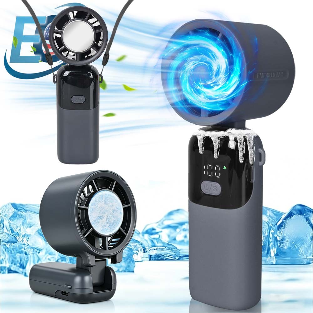 Portable Handheld Turbo Fan with Cold Compress for Outdoor Travel Working Gifts