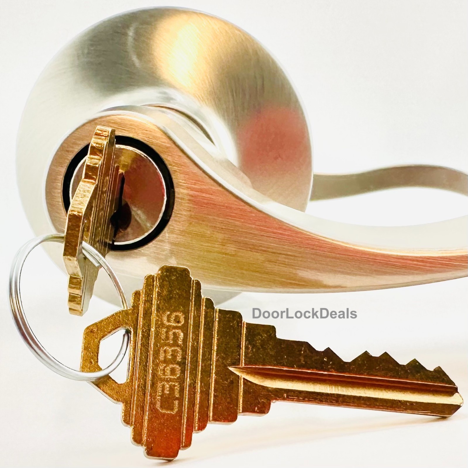 Schlage Compatible Satin Nickel 619 US15 Keyed Entry Door Lock J54 Exterior
