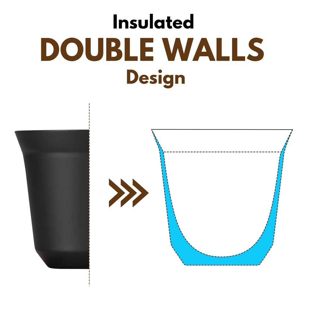 80ml Stainless Steel Espresso Cups Set – 2 Pack Wall 304 Stainless Steel4174
