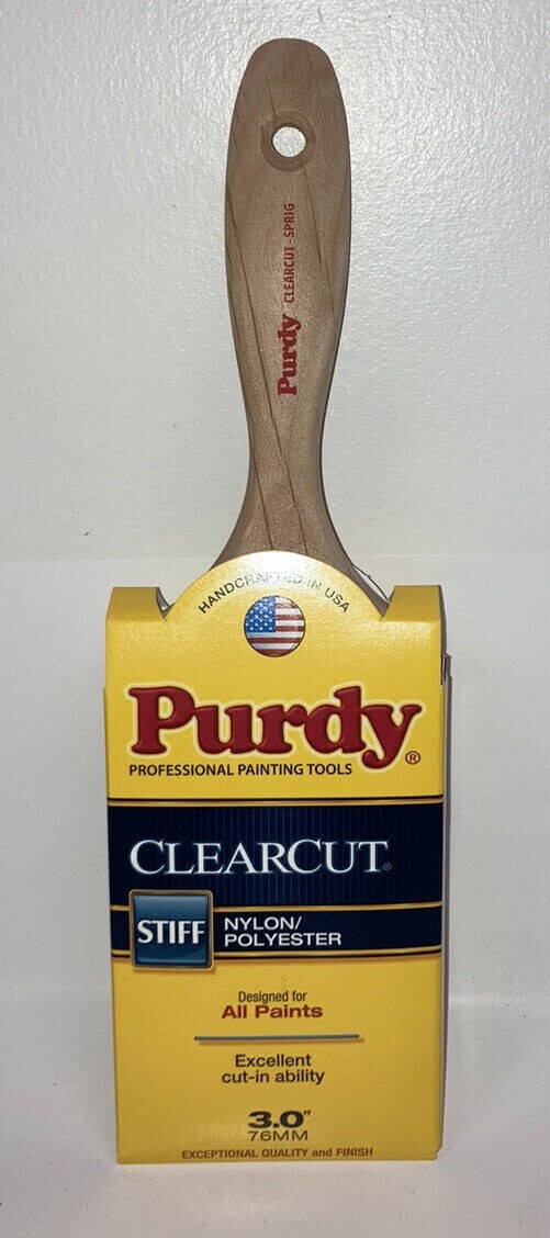 New Purdy Clearcut Sprig 3” with Flat Nylon Polyester Trim Paint Brush