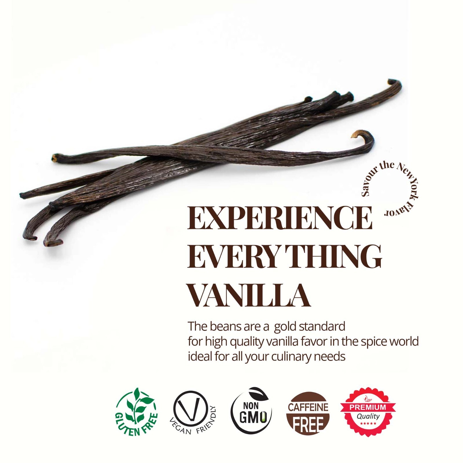 Fresh Organic Vanilla Beans Grade A 5′- 8′ – Bulk Vanilla Pods and Vanilla Cuts.
