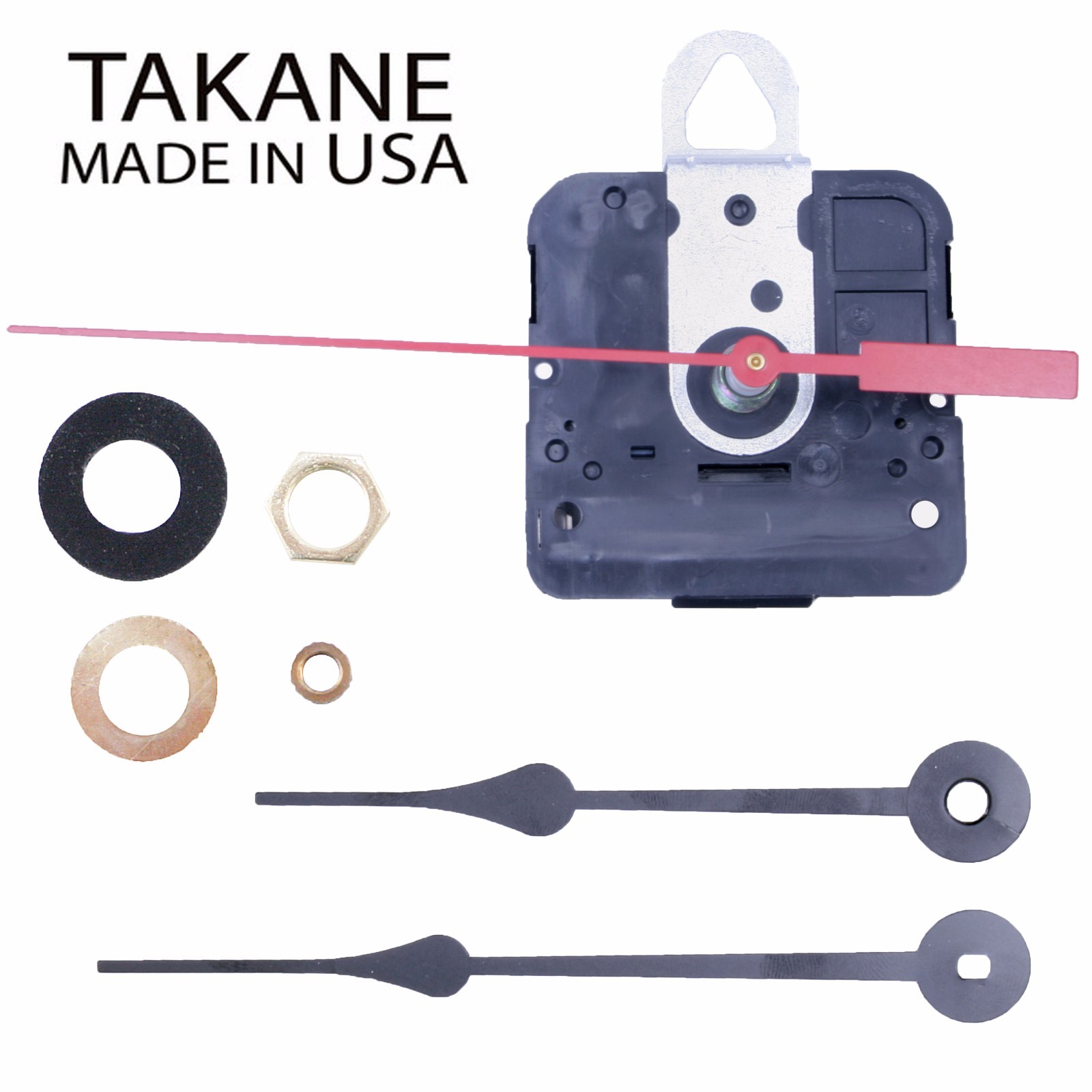 Made in USA Takane Quartz Battery Clock Movement Kit with Hands, Multiple Sizes