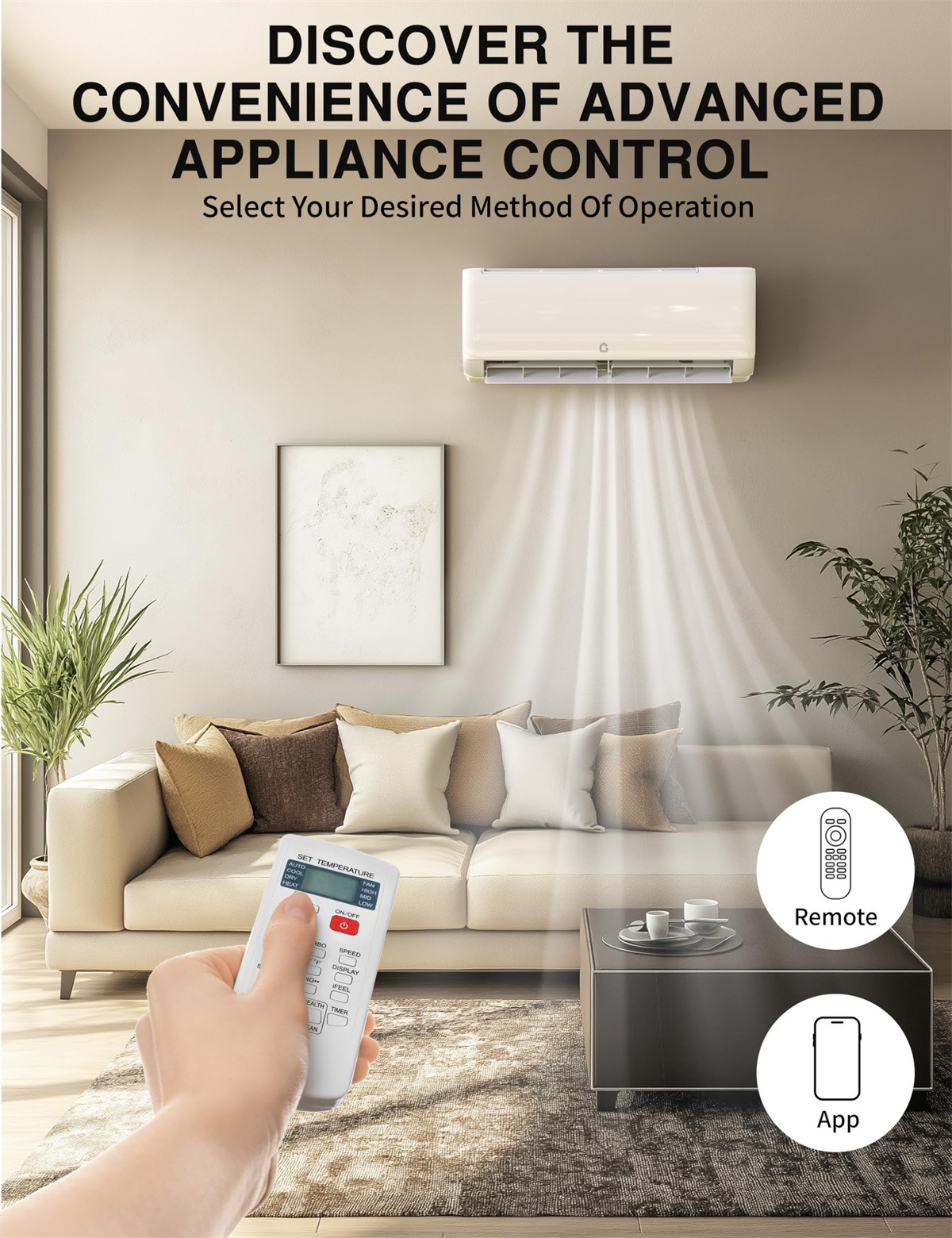 Air Conditioner 24000 Btu Mini Split AC Heat Pump 21 SEER2 230V 1500 Sq. Ft