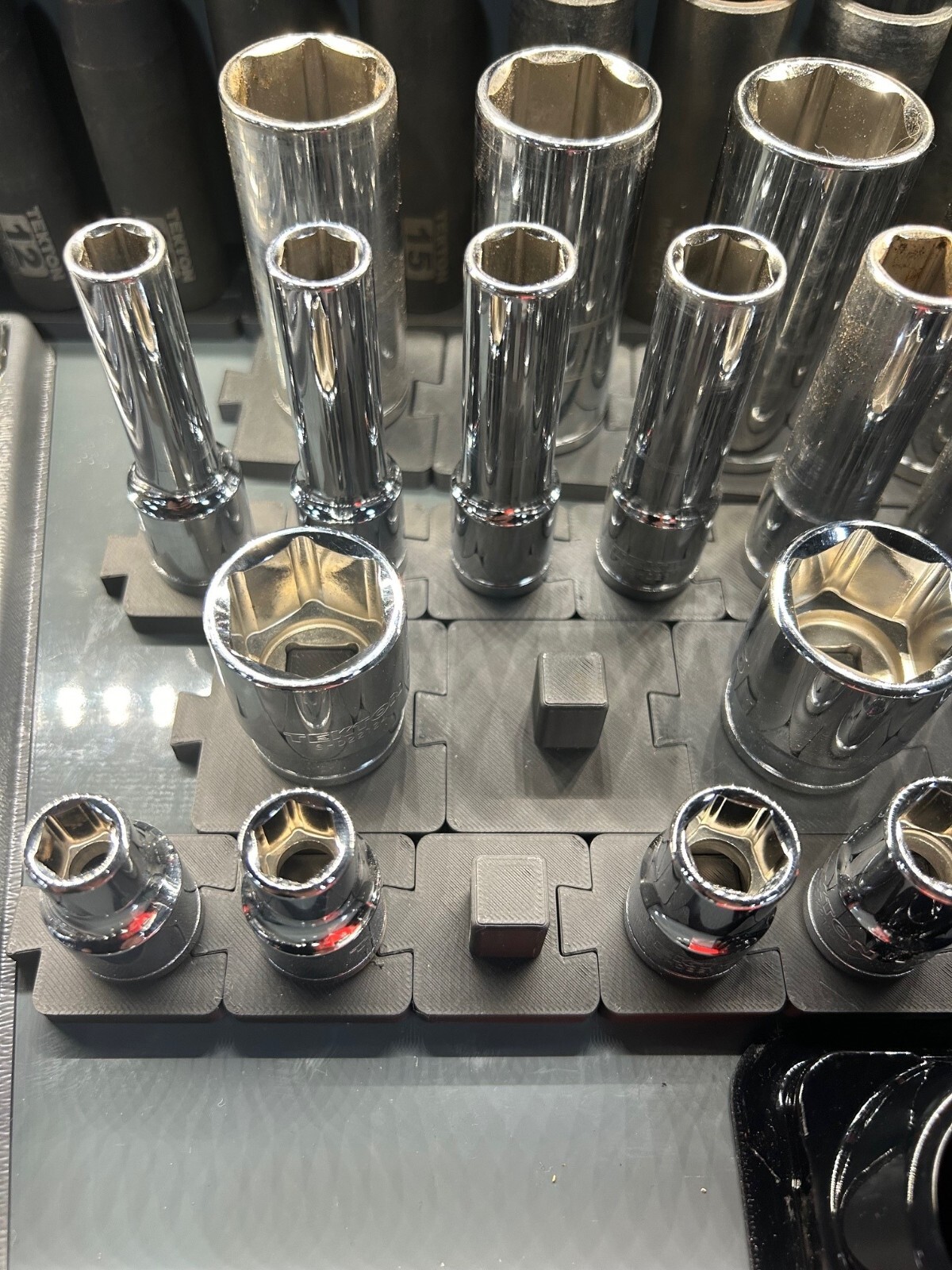 10 PACK 3/8 Drive Socket Holder 3d printed 1.25″ wide