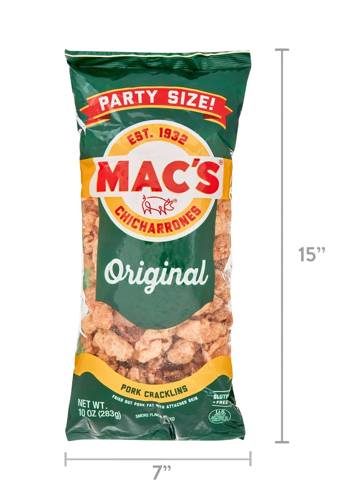 Mac’s Chicharrones Original Flavored Cracklin Curls, Fried Pork 10 oz 2ct New
