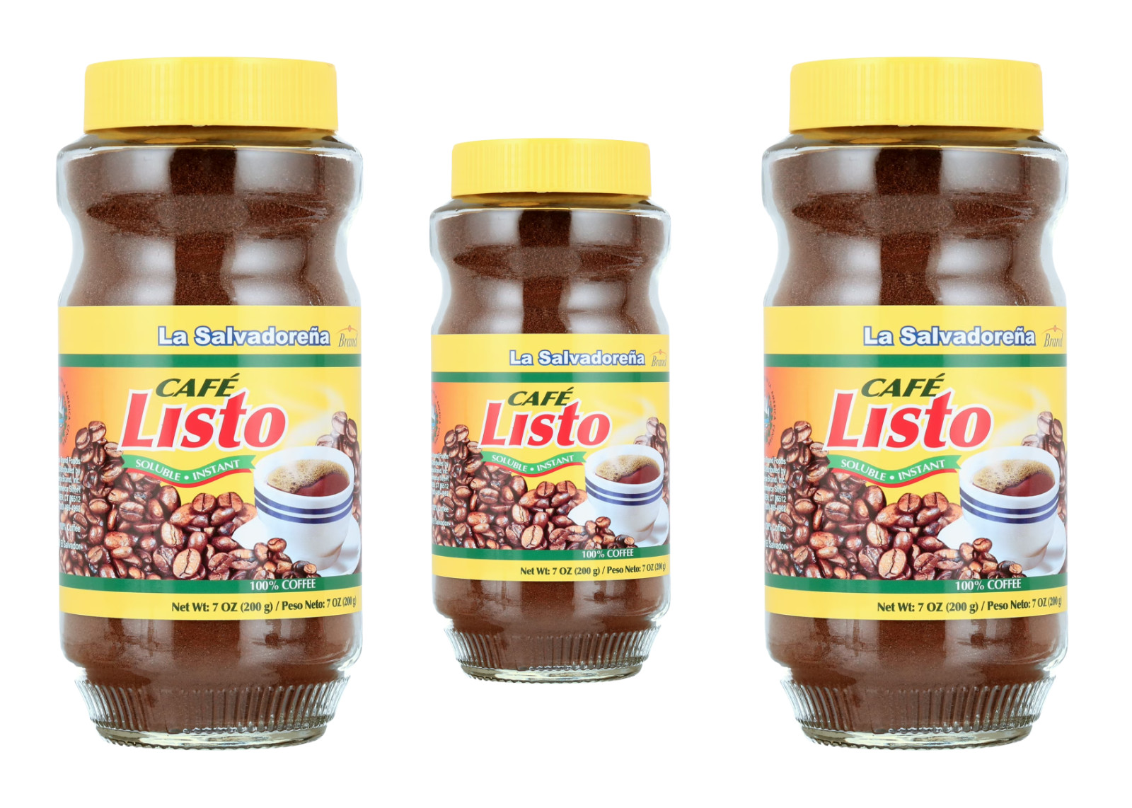 La Salvadoreña Instant Coffee Cafe Listo 200 gr (3 jars)