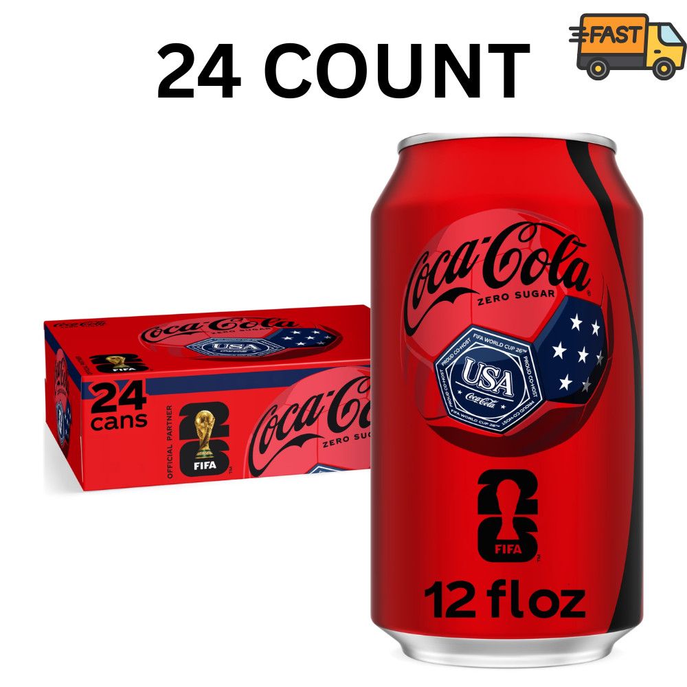 Coca-Cola Zero Sugar Soda 12 fl oz Cans 24 Pack Zero Calorie Soft Drink