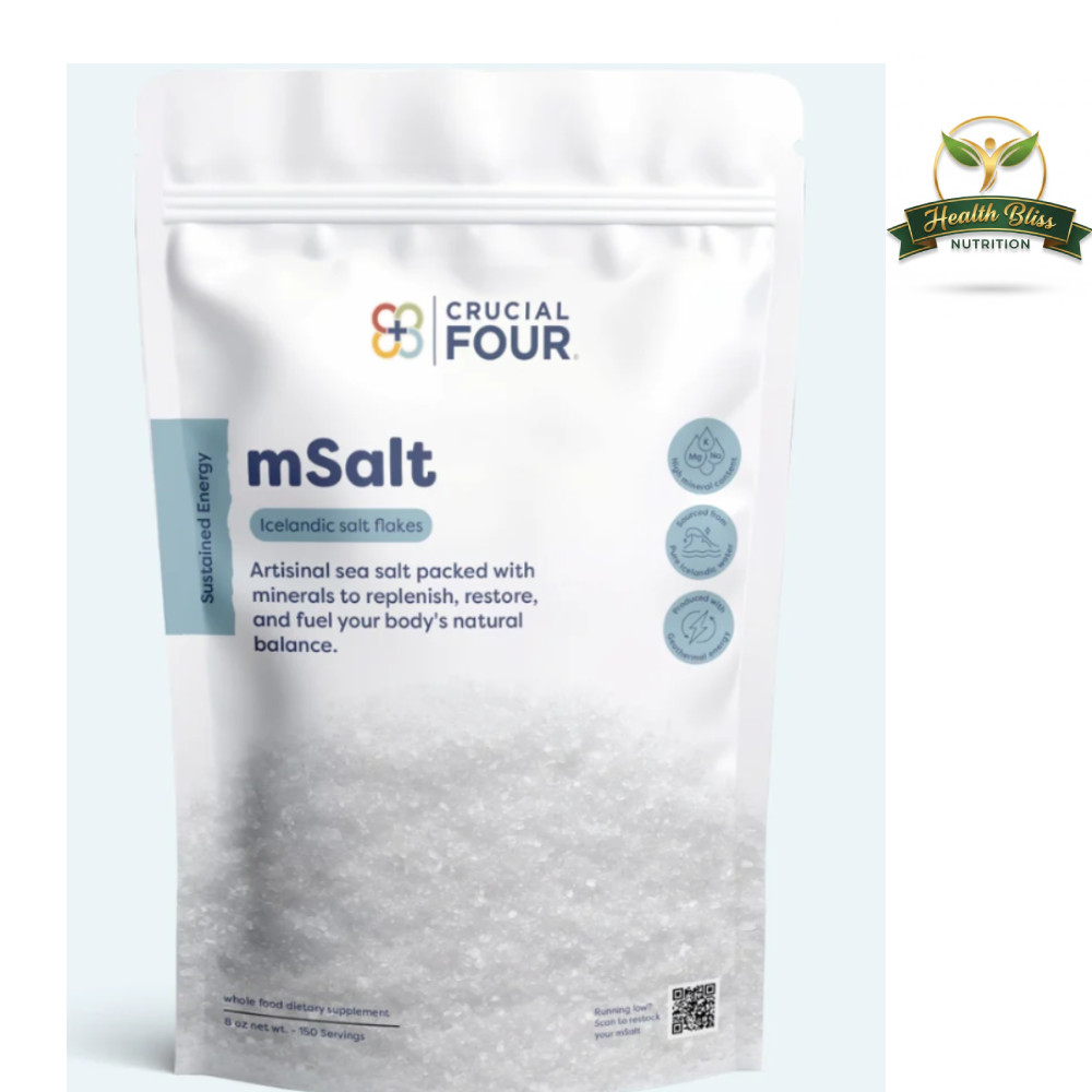 Crucial Four mSalt Icelandic Flake Salt 150 Servings Premium Mineral Salt