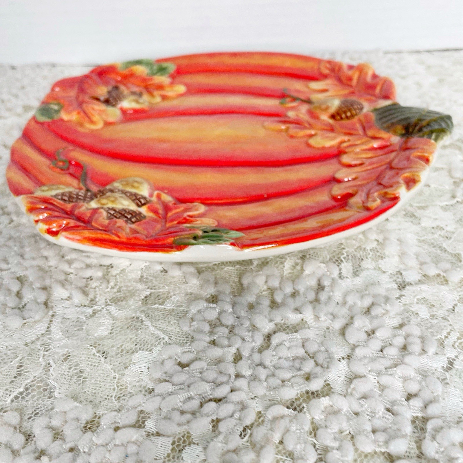 Certified International Fall Harvest Pumpkin Platter Large (approx. 13″ x 14″)