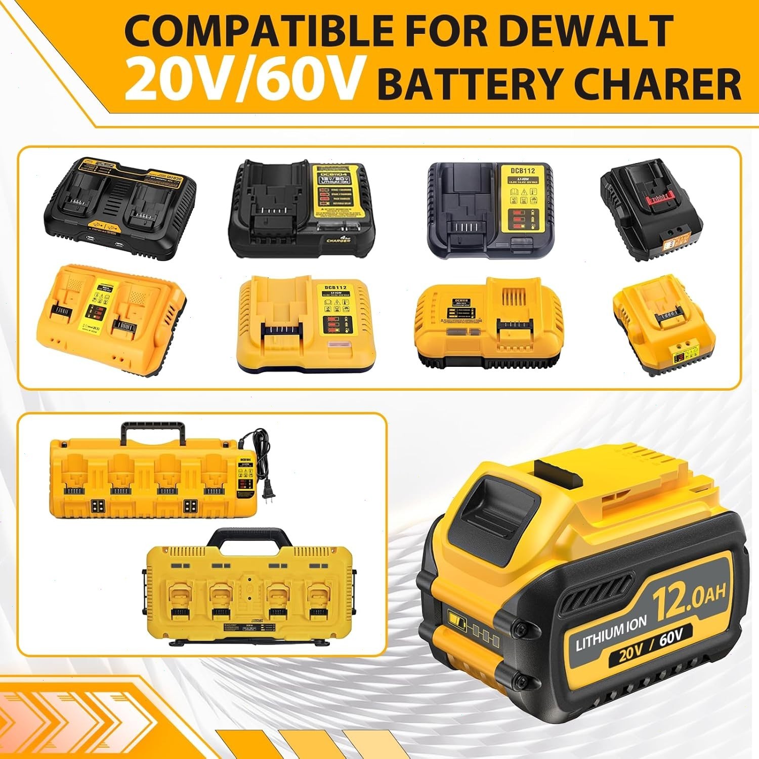 2Pack 12.0AH For DEWALT DCB609 20V/60V MAX FLEXVOLT Lithium-Ion Battery DCB609-2