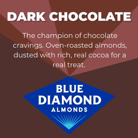 Blue Diamond Almonds Oven Roasted Dark Chocolate Flavored Almonds, 25 oz New