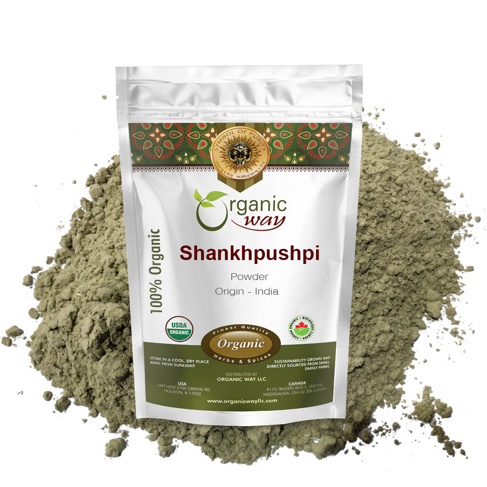 Organic Way Shankhpushpi Powder – Organic, Kosher & USDA Certified