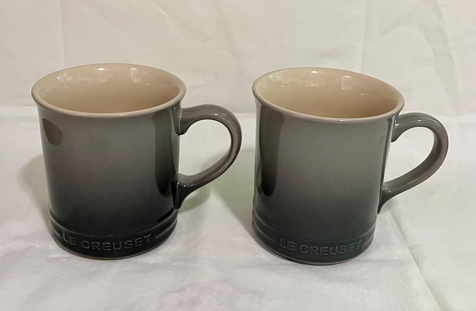 Le Creuset Flint Gray Ombre Choix Stoneware Coffee Mugs Set of 2 – 400mi~ 14 oz